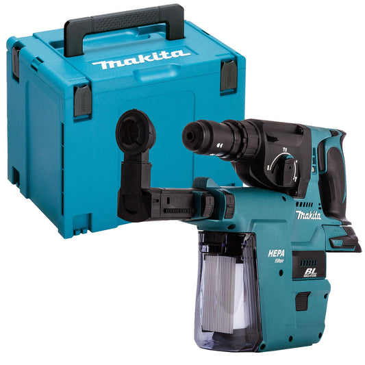 Makita DHR243Z 18V Brushless SDS+ 24mm Rotary Hammer Drill With Case & Dust Extraction System - MonkeyTools