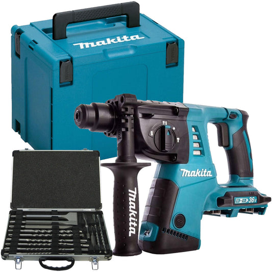 Makita DHR263ZJ 36V SDS-PLUS Rotary Hammer Drill with Chisel & Drill Set 17 Piece - MonkeyTools