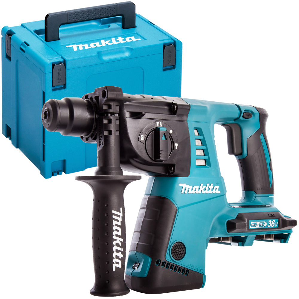 Makita DHR263ZJ 36V SDS+ Rotary Hammer Drill with 4 Piece Chisel Set - MonkeyTools