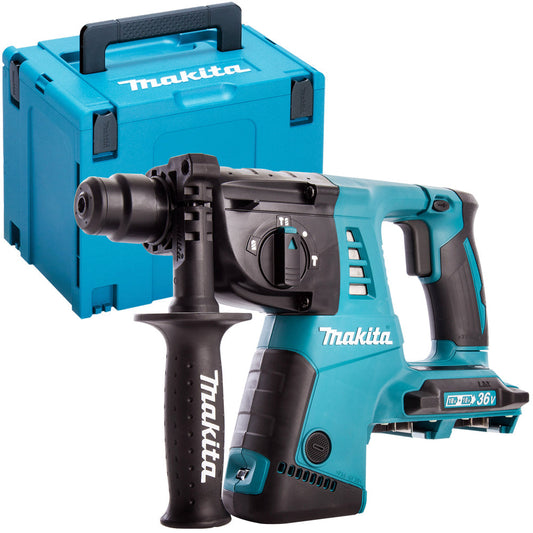 Makita DHR263ZJ 36V SDS+ Rotary Hammer Drill with 4 Piece Chisel Set - MonkeyTools