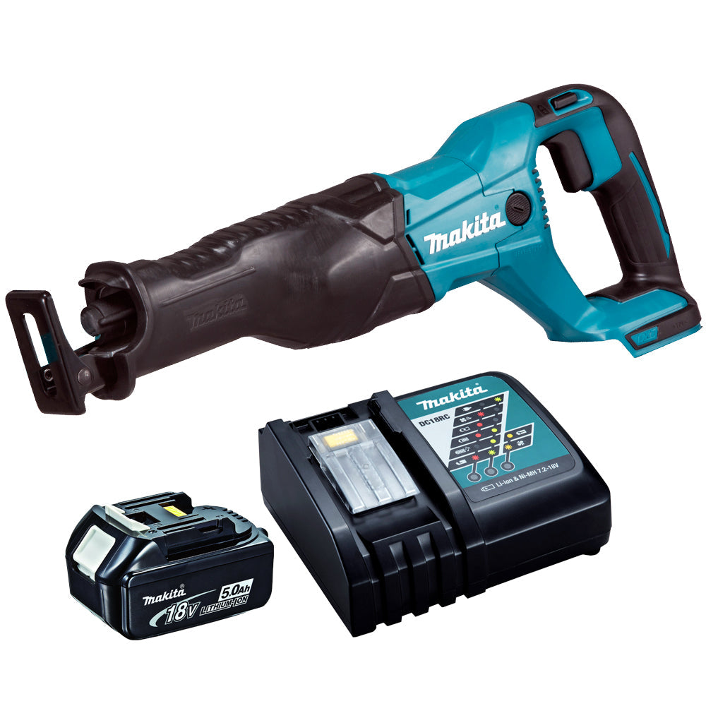 Makita DJR186Z 18V LXT Reciprocating Sabre Saw with 1 x 5.0Ah Battery Charger - MonkeyTools