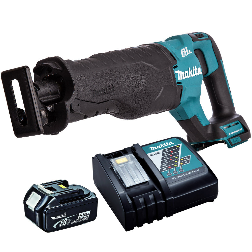 Makita DJR187Z 18V LXT Brushless Reciprocating Saw With 1 x 5.0Ah Battery Charger - MonkeyTools