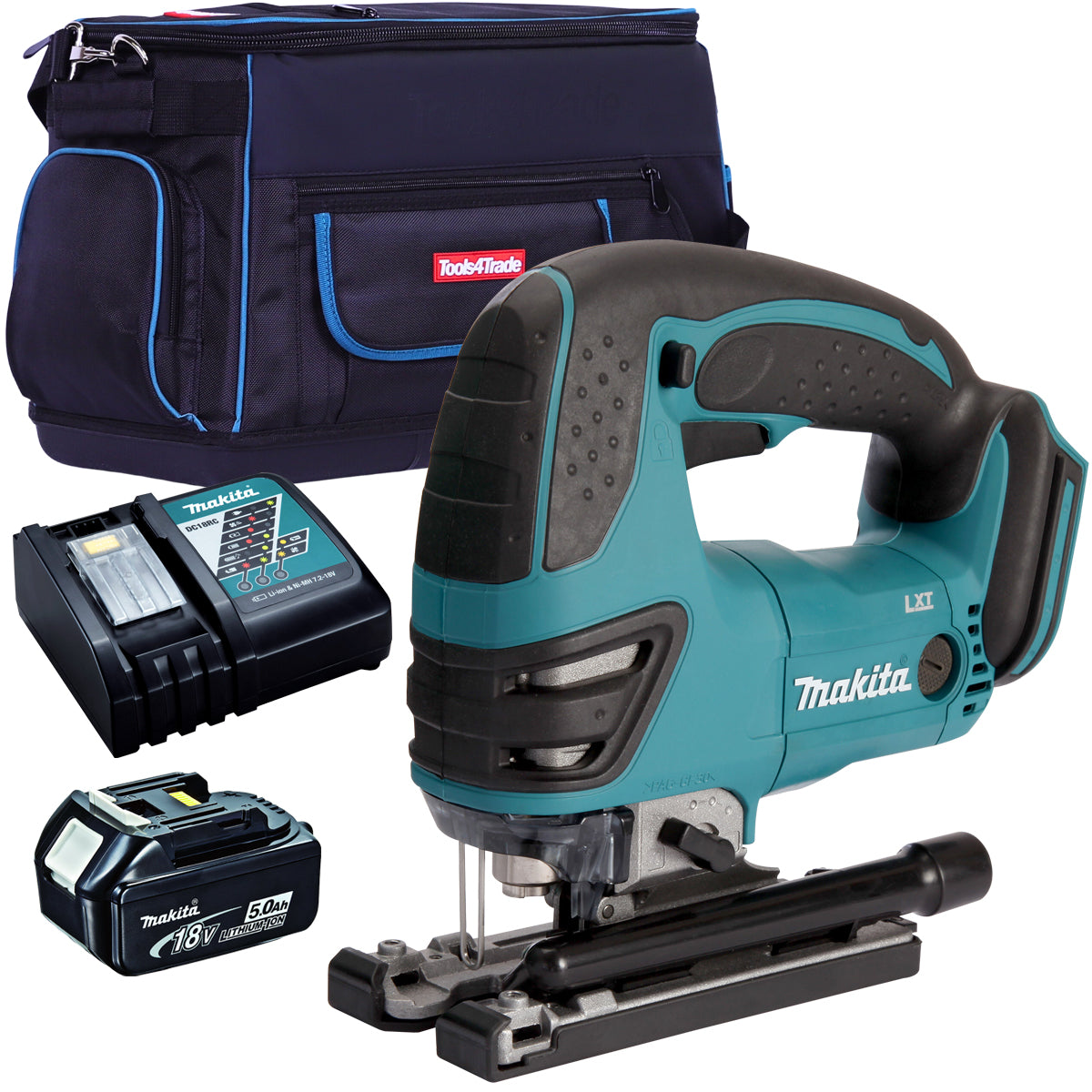 Makita DJV180Z 18V Cordless Jigsaw with 1 x 5.0Ah Battery Charger & Bag - MonkeyTools