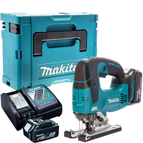 Makita DJV182Z 18V Brushless Jigsaw with 2 x 5.0Ah Batteries & Charger in Case - MonkeyTools