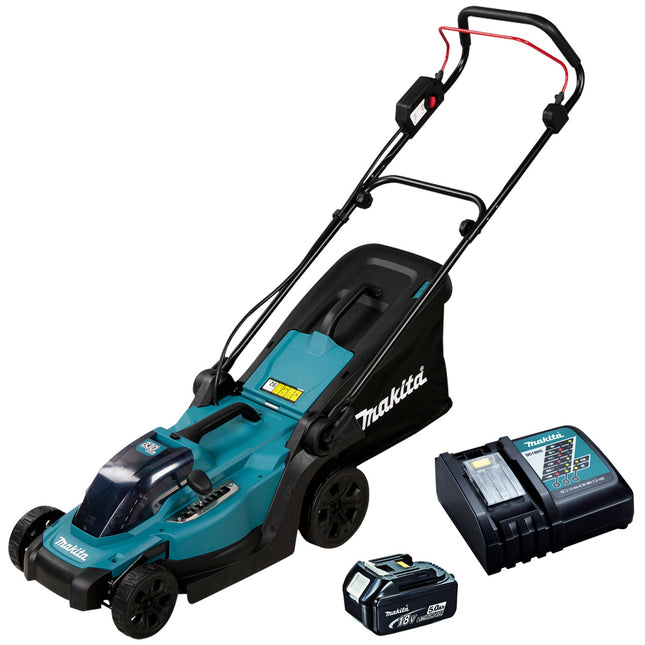 Makita DLM330Z 18V 33cm Lawn Mower with 1 x 5.0Ah Battery & Charger - MonkeyTools