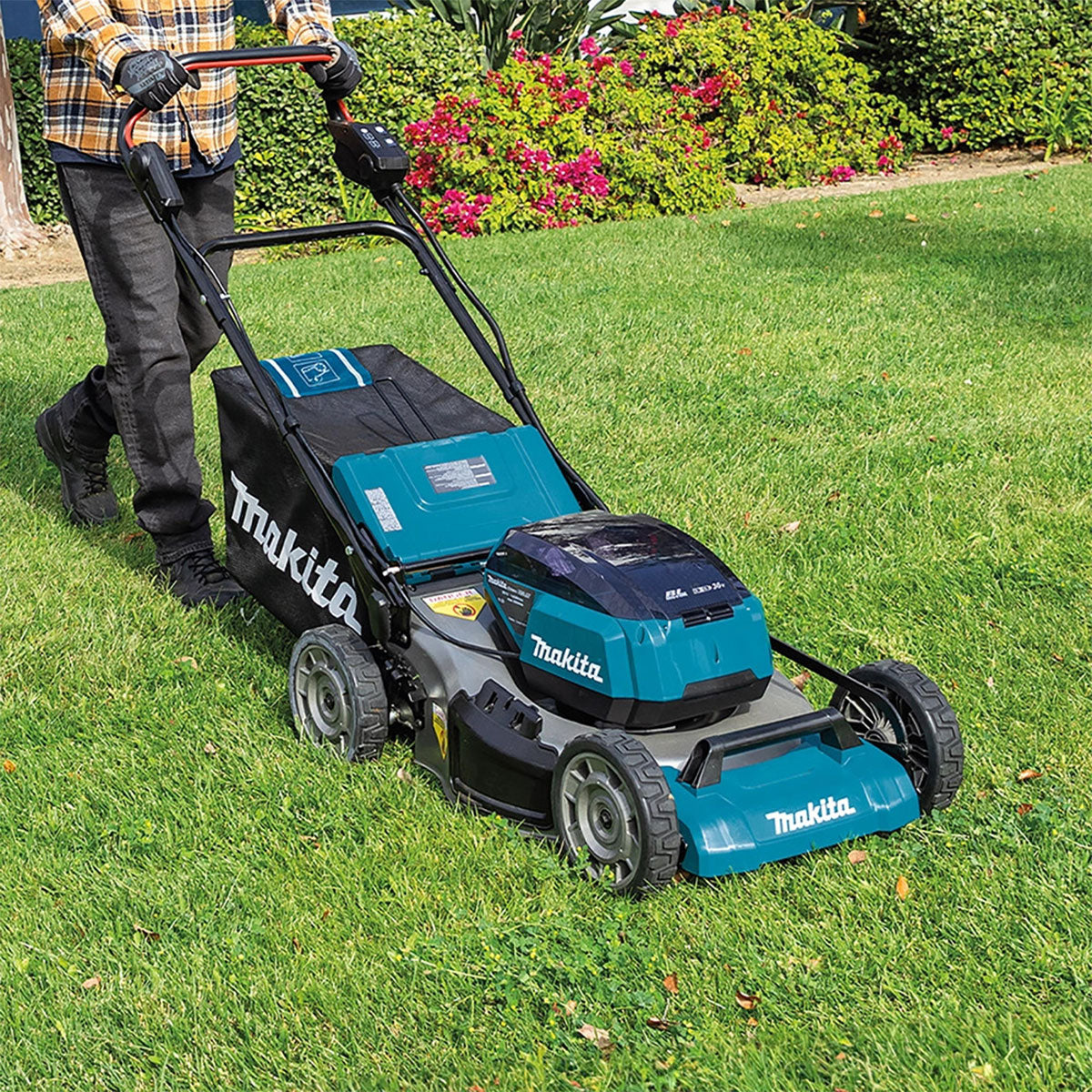 Makita DLM530Z 36V Brushless 530mm Lawn Mower with 2 x 5.0Ah Battery & Charger - MonkeyTools