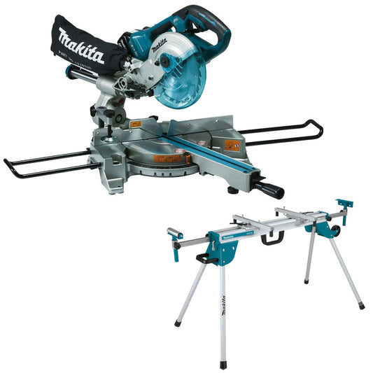Makita DLS714NZ 36V Brushless 190mm Slide Compound Mitre Saw With Mitre Saw Stand - MonkeyTools