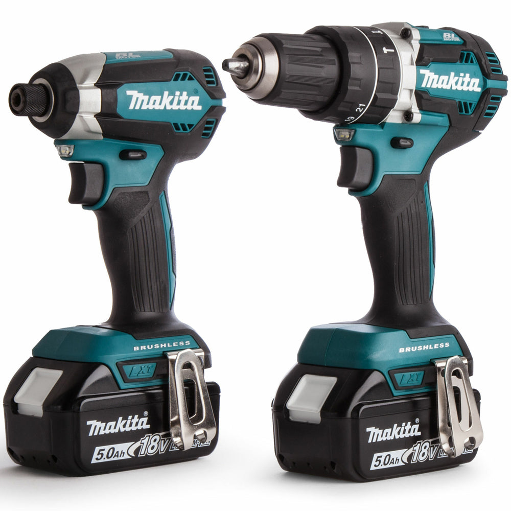 Makita DLX2180TJ 18V Brushless Combi Drill + Impact Driver Twin Kit With 2 x 5.0Ah Batteries Charger - MonkeyTools