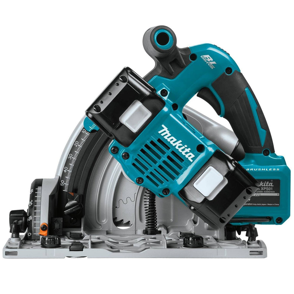 Makita DSP600ZJ 36V Brushless 165mm Plunge Saw with 2 x 1.5m Guide Rail & Case + Rail Bag - MonkeyTools