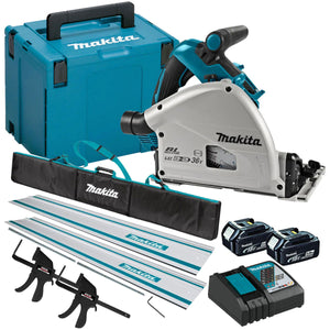 Makita DSP601ZJU 36V  Brushless AWS Plunge Saw Rail kit with 2 x 5.0ah & Charger - MonkeyTools