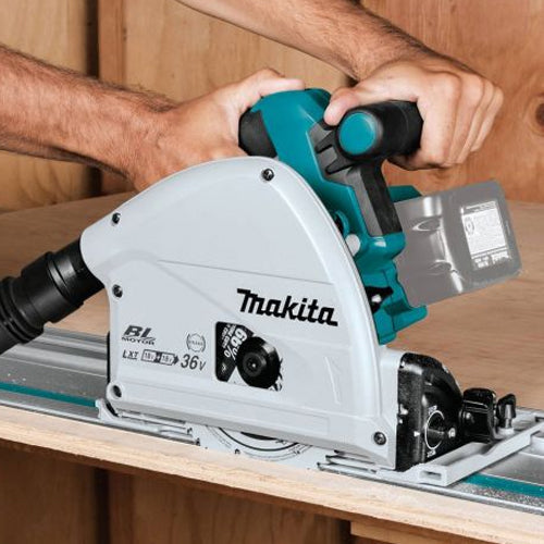 Makita DSP601ZJU 36V Brushless AWS Plunge Saw with 2 x Guide Rail, Clamp, Bag & Case - MonkeyTools