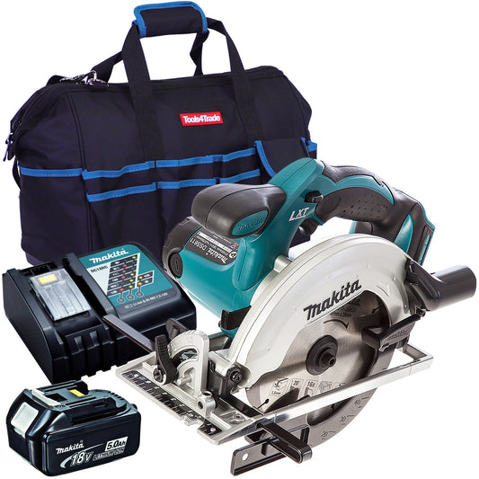 Makita DSS611Z 18V Cordless 165mm Circular Saw with 1 x 5.0Ah Battery Charger & Bag - MonkeyTools