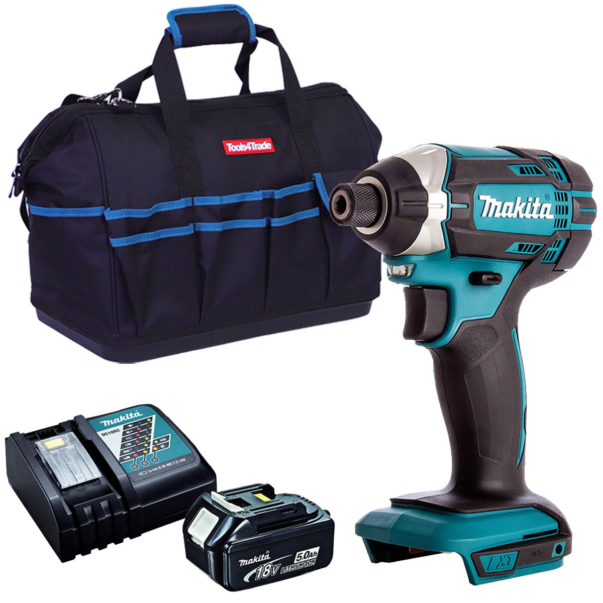 Makita DTD152Z 18V Cordless Impact Driver with 1 x 5.0Ah Battery Charger & Tool Bag - MonkeyTools