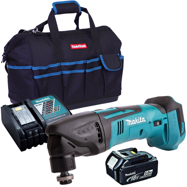 Makita DTM50Z 18V Oscillating Multi Tool Cutter with 1 x 5.0Ah Battery Charger & Bag - MonkeyTools