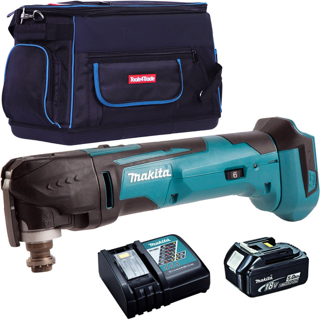 Makita DTM51Z 18V Oscillating Multi Tool Cutter with 1 x 5.0Ah Battery Charger & Tool Bag - MonkeyTools
