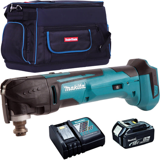 Makita DTM51Z 18V Oscillating Multi Tool Cutter with 1 x 5.0Ah Battery Charger & Tool Bag - MonkeyTools