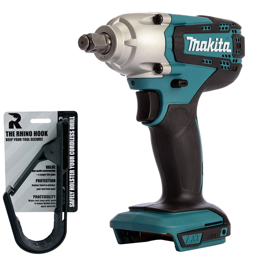 Makita DTW190Z 18V 1/2" Impact Wrench Body with Rhino Hook Tool Belt - MonkeyTools