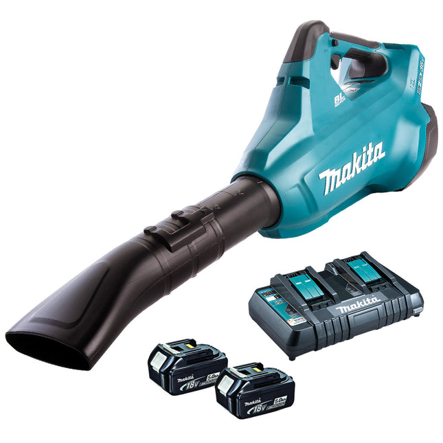 Makita DUB362PT2 36V Brushless Leaf Blower with 2 x 5.0Ah Batteries & Charger - MonkeyTools