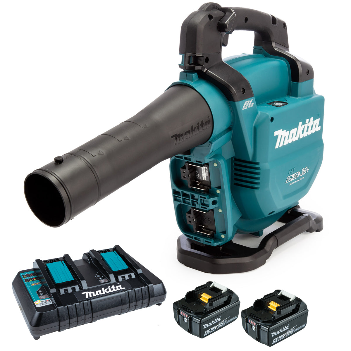 Makita DUB363PG2V 36V Brushless Leaf Blower with 2 x 6.0Ah Batteries & Charger - MonkeyTools