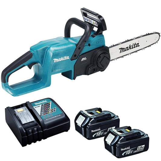 Makita DUC307ZX2 18V Brushless 300mm Chainsaw with 2 x 5.0Ah Battery & Charger - MonkeyTools