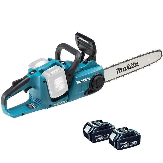 Makita DUC353Z 18v Twin 36v Brushless Chainsaw With 2 x 5Ah Batteries - MonkeyTools