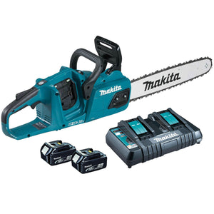 Makita DUC355PT2 36V 35cm Brushless Chainsaw With 2 x 5.0Ah Batteries & Twin Port Charger - MonkeyTools