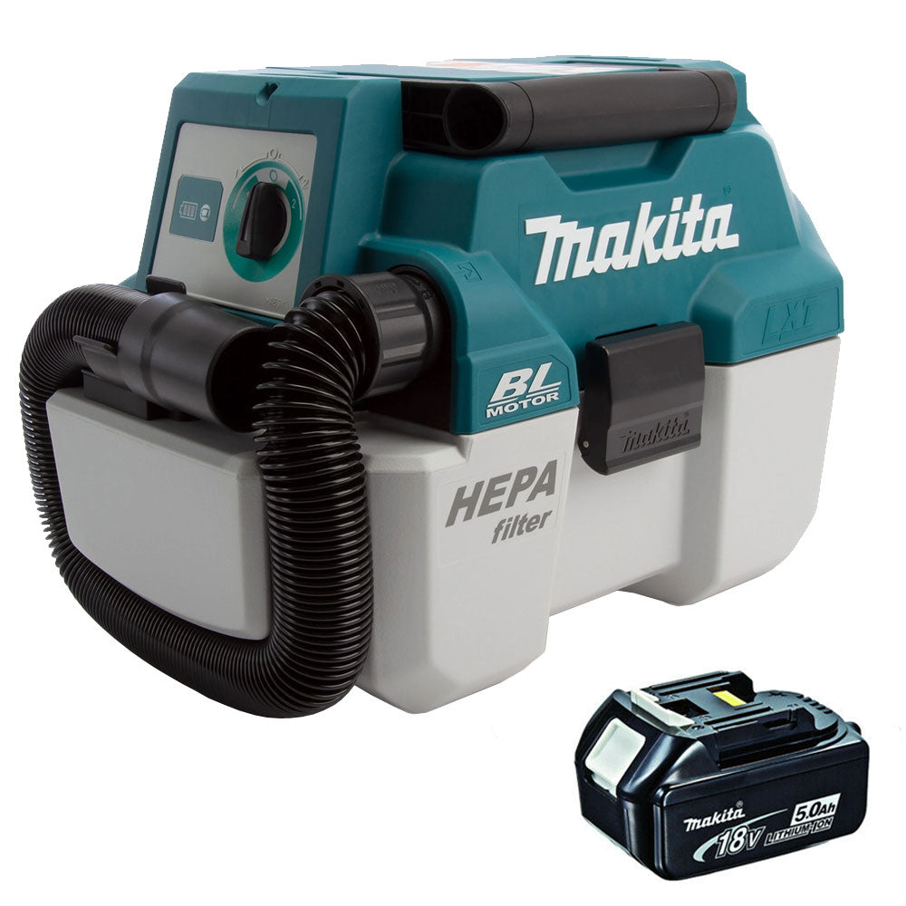 Makita DVC750LZ 18V LXT Brushless L-Class Vacuum Cleaner with 5.0Ah Battery - MonkeyTools