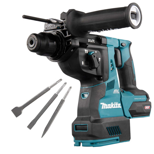 Makita HR003GZ 40V Brushless SDS+ Rotary Hammer Drill with 3 Piece Chisel - MonkeyTools