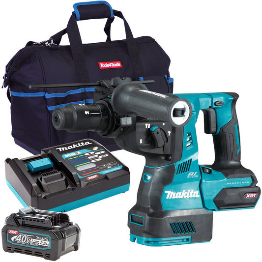 Makita HR004GZ 40V Max XGT Brushless SDS+ Rotary Hammer Drill with 1 x 2.5Ah Battery Charger & Bag - MonkeyTools
