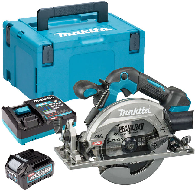 Makita HS012GZ01 40V Brushless 165mm Circular Saw with 1 x 2.5Ah Battery Charger & Case - MonkeyTools