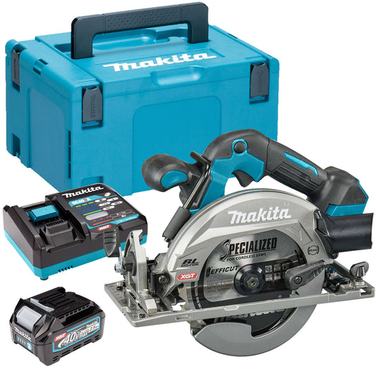 Makita HS012GZ01 40V Brushless 165mm Circular Saw with 1 x 2.5Ah Battery Charger & Case - MonkeyTools