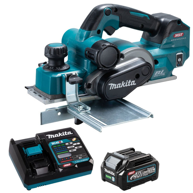 Makita KP001GZ 40V 82mm Brushless Planer With 1 x 2.5Ah Battery & Charger - MonkeyTools