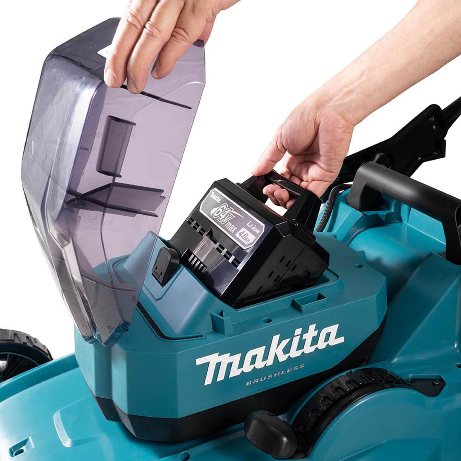 Makita LM002JM101 64Vmax 53cm Brushless Lawn Mower With 1 x BL6440 4.0Ah Battery & DC64WA Charger - MonkeyTools
