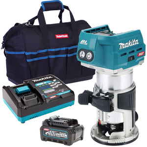 Makita RT001GZ01 40V Brushless Router Trimmer With 1 x 2.5Ah Battery Charger & Bag - MonkeyTools