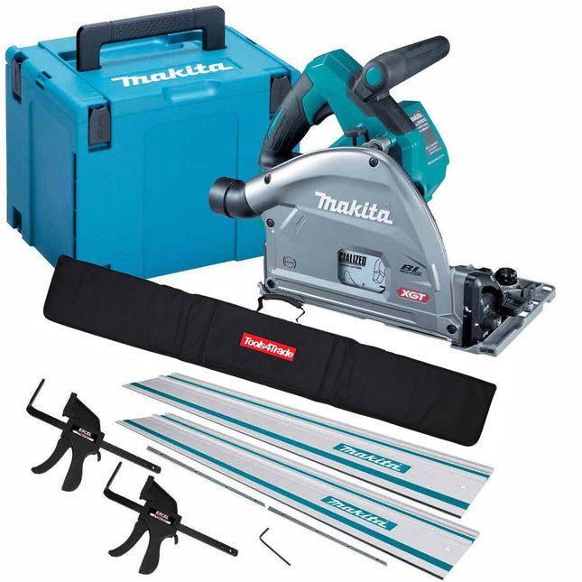 Makita SP001GZ03 40V Brushless Plunge Saw + 2 x Guide Rail Connector & Clamp Set - MonkeyTools