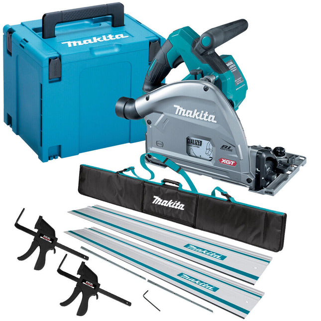Makita SP001GZ03 40V Brushless Plunge Saw With 2 x Guide Rail, Clamp, Bag & Case - MonkeyTools