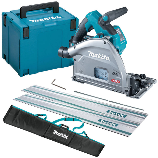 Makita SP001GZ03 40Vmax Brushless 165mm Plunge Saw With 2 x 1.5m Guide Rail & Case + Rail Bag - MonkeyTools