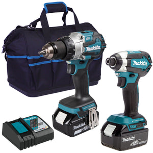 Makita Twin Pack 18V Combi Drill & Impact Driver With 2 x 5.0Ah Battery & Tool Bag - MonkeyTools