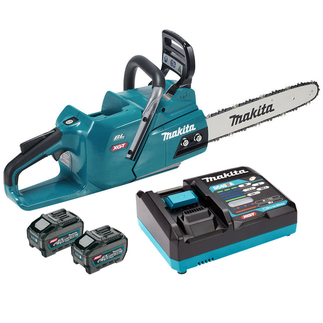 Makita UC011GT201 40VMAX XGT Brushless 350mm Chainsaw with 2 x 5.0Ah Battery & Charger - MonkeyTools