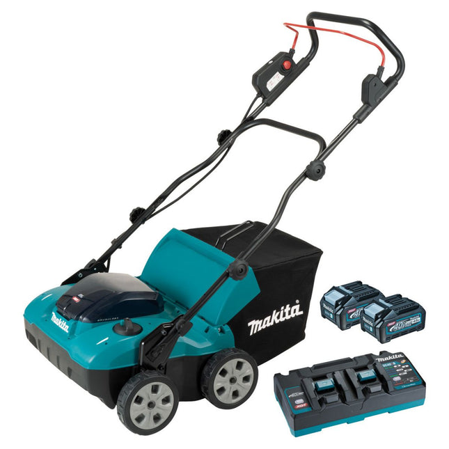 Makita UV001GM201 380mm 40V Max Brushless Lawn Scarifier With 2 x 4.0Ah Batteries & Charger - MonkeyTools