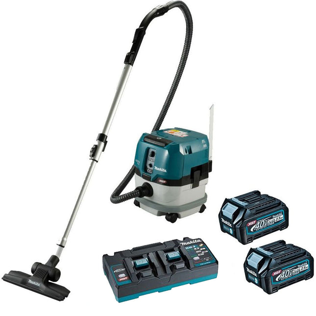 Makita VC001GLD22 40V XGT Brushless Wet & Dry L-Class Dust Extractor With 2 x 2.5Ah Battery & Charger - MonkeyTools