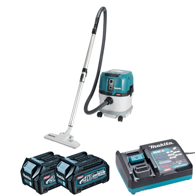Makita VC003GLD22 40V XGT Brushless Wet & Dry L-Class Dust Extractor With 2 x 2.5Ah Battery & Charger - MonkeyTools