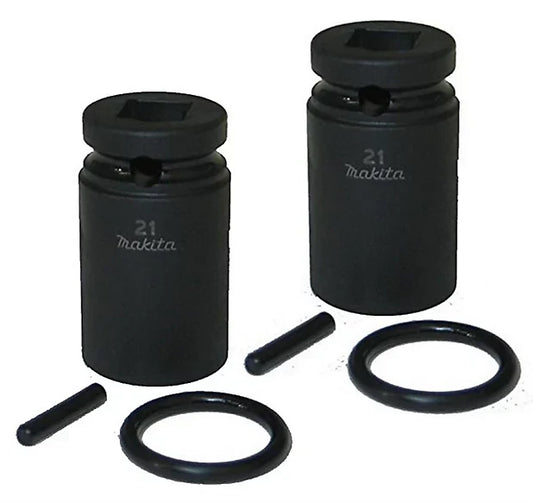 Makita 134833-2 1/2" 21mm Impact Socket 52mm Long Retaining Pin/O-ring - MonkeyTools