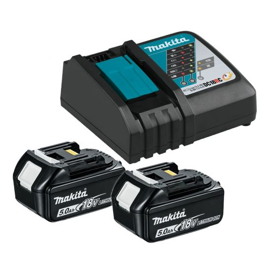 MAKITA 18V LXT 5AH BATTERY & CHARGER KIT INC 2X 5.0AH BATTS & DC18RC CHARGER - MonkeyTools