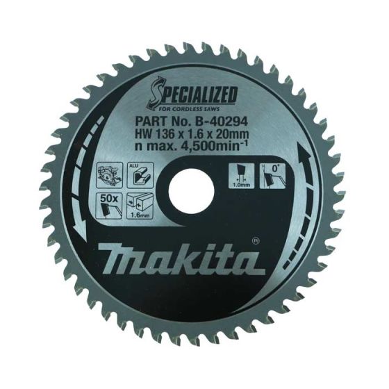 MAKITA B-40294 / B-40303 136MM X 20MM X 50T CIRCULAR SAW BLADE FOR DCS550 / DCS552 - MonkeyTools