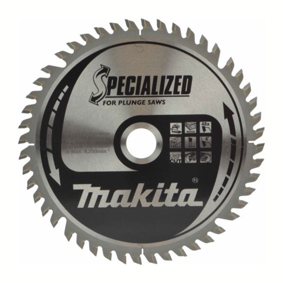 MAKITA B-56708 SPECIALIZED CIRCULAR DSP600 / SP6000 PLUNGE SAW BLADE 165X20X48T - MonkeyTools
