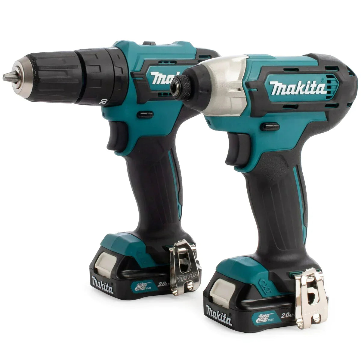 MAKITA CLX228AJ 10.8V / 12V MAX CXT SLIDE COMBI DRILL/IMPACT DRIVER TWIN KIT INC 2X 2.0AH BATTS - MonkeyTools