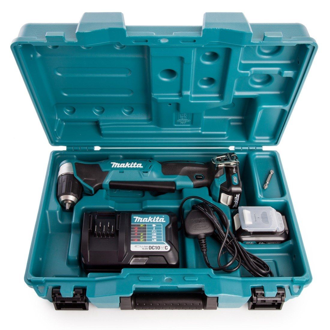 MAKITA DA333DWAE 10.8V / 12V MAX CXT SLIDE ANGLE DRILL DRIVER INC 2X 2.0AH BATTS - MonkeyTools