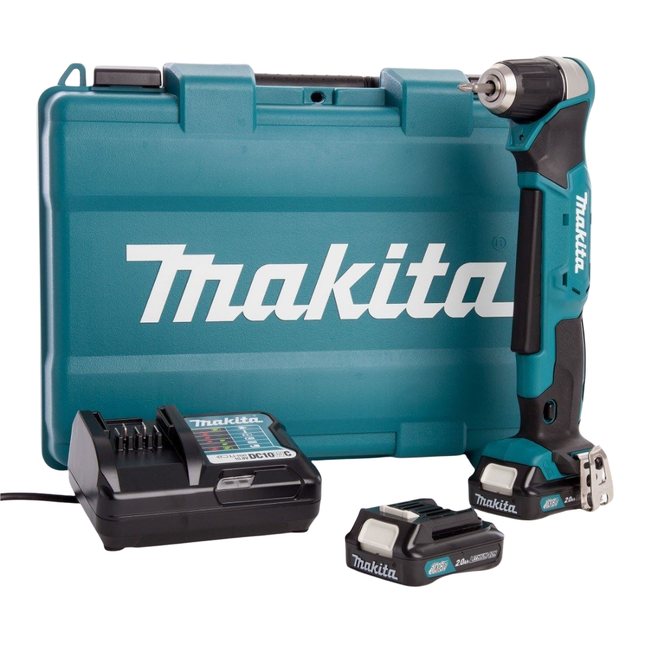 MAKITA DA333DWAE 10.8V / 12V MAX CXT SLIDE ANGLE DRILL DRIVER INC 2X 2.0AH BATTS - MonkeyTools
