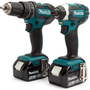 Makita DLX2131TJ 18V LXT Twin Kit 2 x 5.0Ah Batteries with 100 Piece Drill Set - MonkeyTools